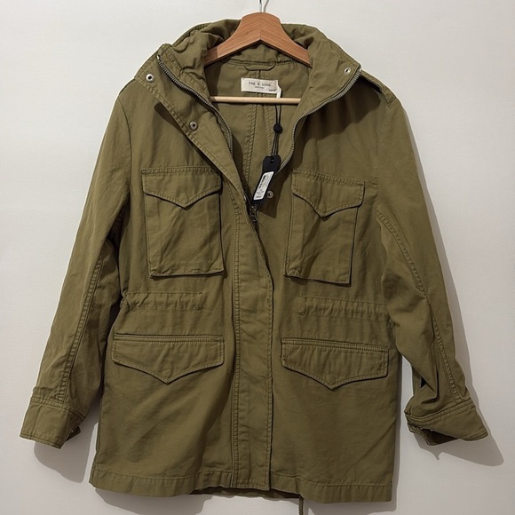 Rag & Bone M65 Field Cotton Utility Full Zip Hooded Jacket Moss Green NWT XXS - Picture 11 of 14